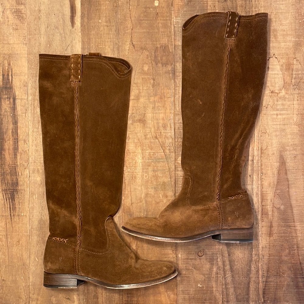 Frye Cara Suede Leather Tall Boots